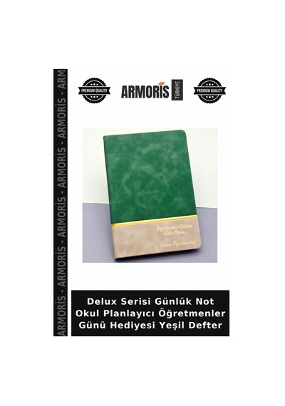 Delux Serisi Günlük Not Okul Planlayıcı Öğretmenler Günü Hediyesi Yeşil Defter Çok Renkli