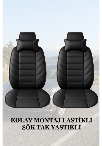 Focus 2024 Uyumlu Siyah Renk Lüks Premium 2 Adet Minder Ve Yastık