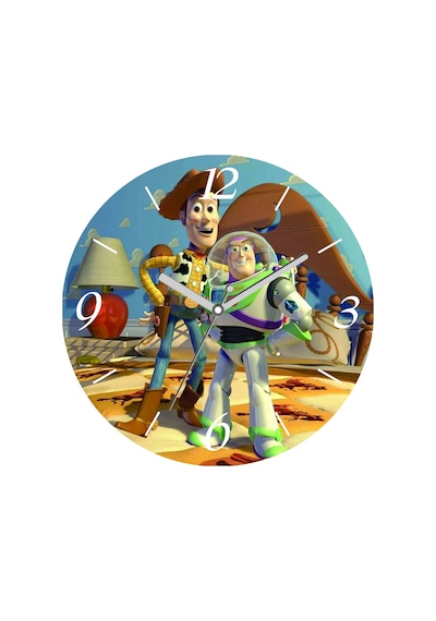 Toy Story Oyuncak Hikayesi Çap 30cm Sessiz Akar Bombeli Gerçek Cam Duvar Saati Çok Renkli