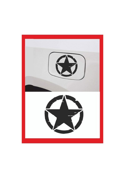 Askeri Yıldız Benzin Kapağı - Oto Cam - Oto Sticker 13 13cm Araba Sticker Çeşitleri