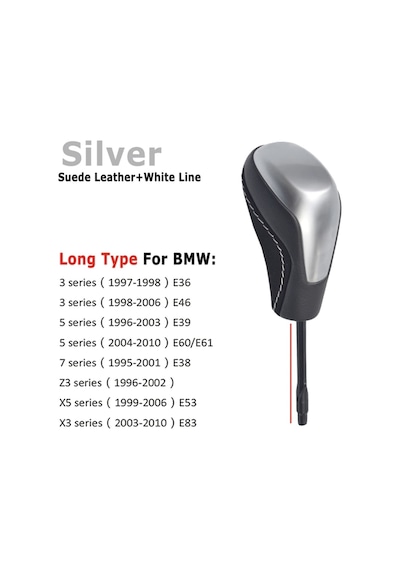 Bmw E60 Vites Topuzu Alcantara Deri Gümüş Oem 2004-2010