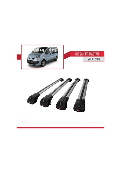 Nissan Primastar 2001-2014 Arası İle Uyumlu Ace-1 Ara Atkı Tavan Barı Gri 4 Adet Bar