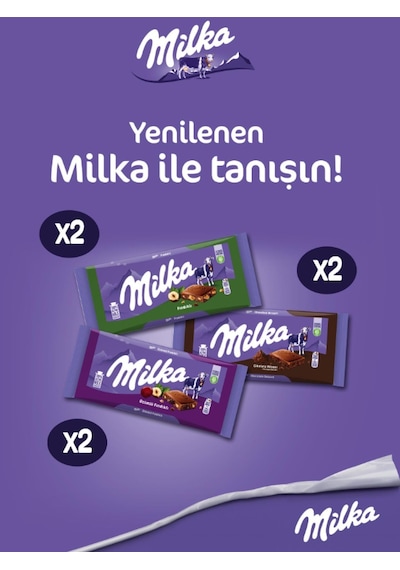 Milka Fındıklı + Üzüm Fındıklı + Çikolata Rüyası Tablet Çikolata 6'lı