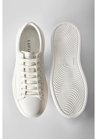 Lufian 112230221 Gage 25k Erkek Hakiki Deri Klasik Sneaker Beyaz Beyaz
