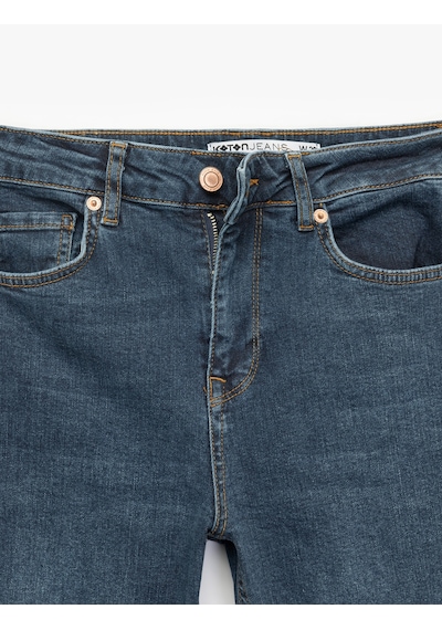Koton Yüksek Bel Dar Kalıp Düğmeli Cepli İspanyol Paça Crop Jean Pantolon - Flare Jeans Koyu İndigo 6wal40038md Dark Indigo Koton Yüksek Bel Dar Kalıp Düğmeli Cepli İspanyol Paça Crop Jean Pantolon - Flare Jeans Koyu İndigo 6wal40038md Dark Indigo