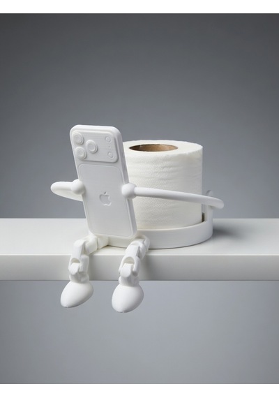 Dekoratif Telefon Tasarımlı Tuvalet Kağıdı Standı Eğlenceli 3d Baskı Aksesuar Yeni Ev Hediyesi Beyaz