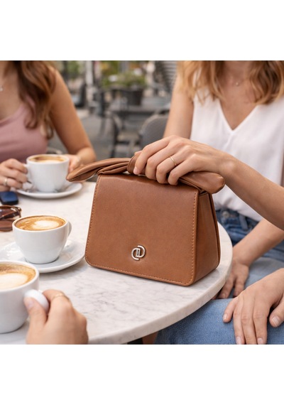 Dukidaso Kahverengi Fiyonklu Kadın El Çantası Kahve T8310 Siyah