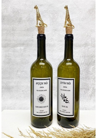 Altın Leopar Mantar Tıpalı 750ml Yeşil Şişe Etiketli Yağlık Yağda