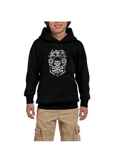 Zepplin Giyim Slayer Gun And Chain Siyah Çocuk Kapşonlu Sweatshirt