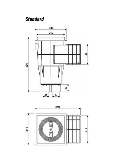 Gemaş Liner Skimmer Lüks Standart Ağızlı Kare Kapak-toptancıyızbiz