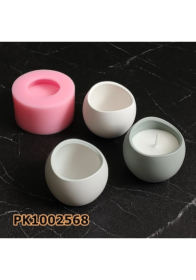 Pk1002568 - Silikon Kalıp Mum Kalıbı - Oval Mum Kabı