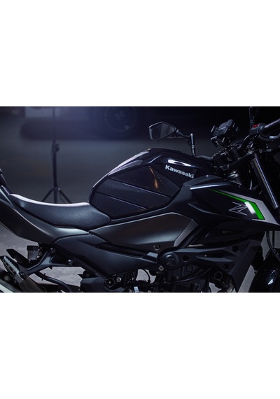 Grippatch Kawasaki Z-500 2025 Uyumlu Kaydırmaz 16 Parça 6d Karbon Tank Pad Seti - Gc91 Karbon - Siyah