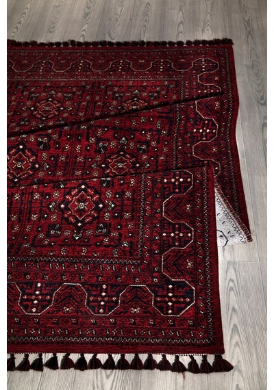 Kırmızı Renkli Afgan Tarzı Altı Kaymaz Şönil Kilim-58