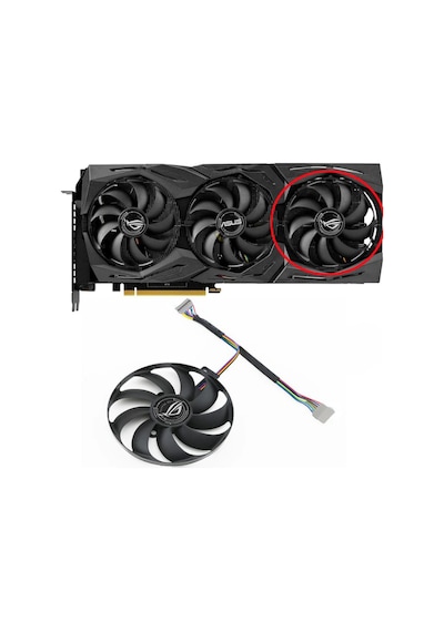 88Mm T129215Su 7Pın Rtx 2060 2070 2080 5600 5700 Rog Strıx Fan