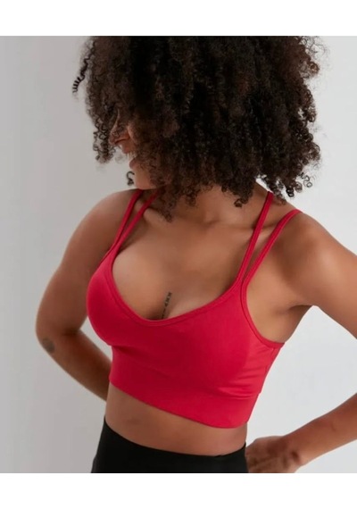 Sırt Çapraz Askılı Crop Bluz - S504570 Kırmızı