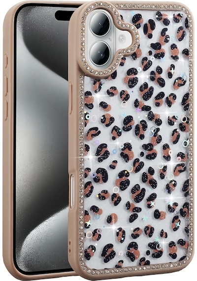 Apple Uyumlu  iPhone 16 Kılıf Taşlı Ve Simli Tasarım Zore Azra Kapak