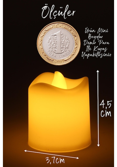 4 Adet Mat Beyaz Mini Led Mum Seti Pilli Dumansız Alevli Ledli Dekoratif Yapay Mum Dekor Işığı