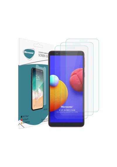 Microsonic Samsung Galaxy Uyumlu A01 Core Screen Protector Nano Glass Cam Ekran Koruyucu 3'lü Paket