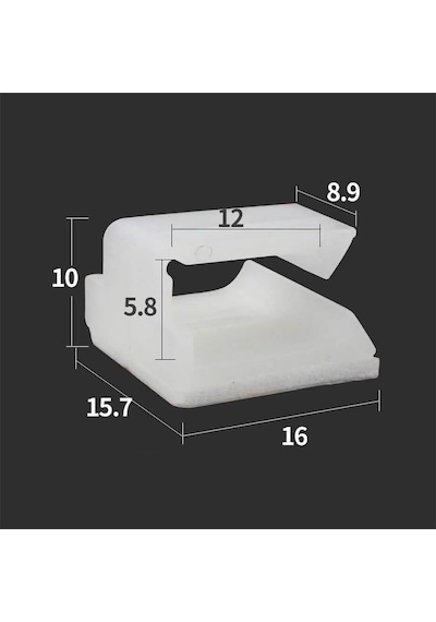 Wcl1206 Kablo Sabitleme Kelepçesi Klipsi Yapışkanlı Duvar Kablo Tutucu 16 x 15,7 x 10 MM Şeffaf 100 Adet