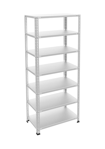 7 Katlı 43x60x200 Cm Galvaniz Çelik Raf, Çok Amaçlı Kullanılabilen Dekor Ve Depo, Market, Ofis Rafı Gri