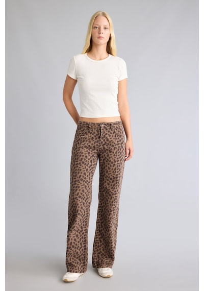 Defacto Straight Orta Bel Boru Paça Jean Pantolon I8220ax26wnbn605 Kahve-bn605