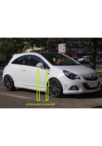 Opel OPC Corsa Yan Aynalar Ve Çamurluk Yanı Damla Desen Bıçak Log
