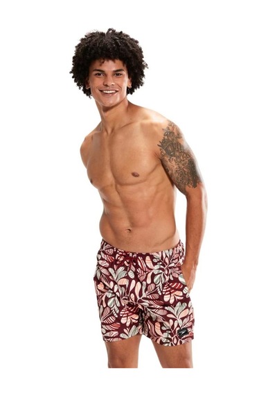 Speedo Print Leis Erkek Şort Mayo Bordo