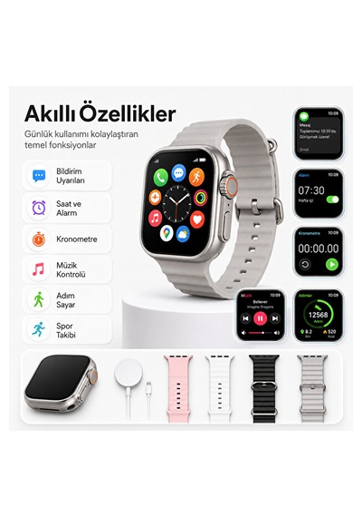 Hiltech T20 Ultra 2 49 MM 4 Kordonlu Akıllı Saat (İthalatçı Garantili)