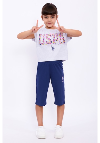 U.S. Polo Assn. Kız Çocuk Kapri Takım 1063 Bej