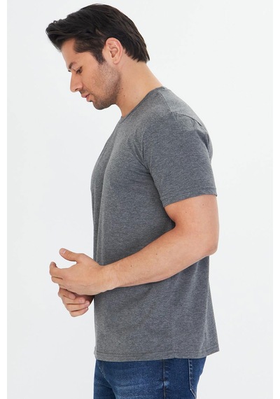 Trendhill Erkek Antrasit Melanj Pamuklu Bisiklet Yaka Büyük Beden T-shirt Ant5014b Trendhill Erkek Antrasit Melanj Pamuklu Bisiklet Yaka Büyük Beden T-shirt Ant5014b