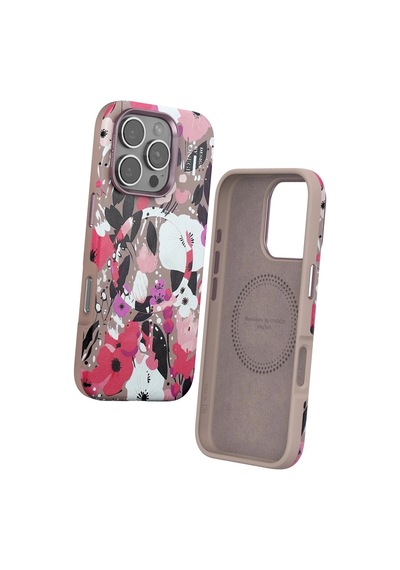 Durukar Apple, Uyumlu iPhone 16 Pro Flower Series Magsafe Kapak - Pembe