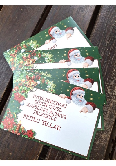 Yılbaşı Motto Kart - Yılbaşı Tebrik Kartı - Yılbaşı Kartpostal - Yılbaşı Hediye - Parlak Kuşe 10x15