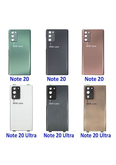 Samsung Uyumlu Note 20 Ultra Arka Kapak Kamera Camlı Siyah