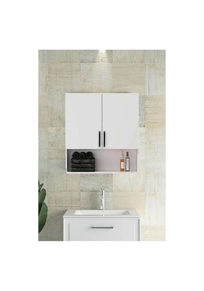 2 Kapaklı, Aynasız Moda Banyo Lavabo Dolabı, Aynasız Üst Dolabı - Beyaz Çok Renkli 2 Kapaklı, Aynasız Moda Banyo Lavabo Dolabı, Aynasız Üst Dolabı - Beyaz Çok Renkli