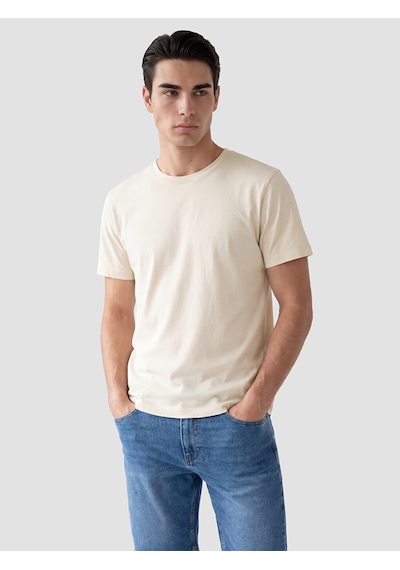 Lcwaıkıkı Classic Bej Regular Fit Basic Erkek Dry Touch Tişört