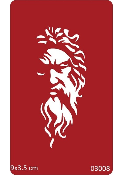 Airbrush Tattoo Öfkeli Zeus Yapışkanlı Stencil Süsleme Ve Boyama Kalıbı