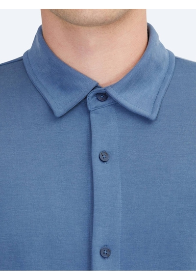 Kip Mavi Düz Regular Fit Casual Gömlek Mavi