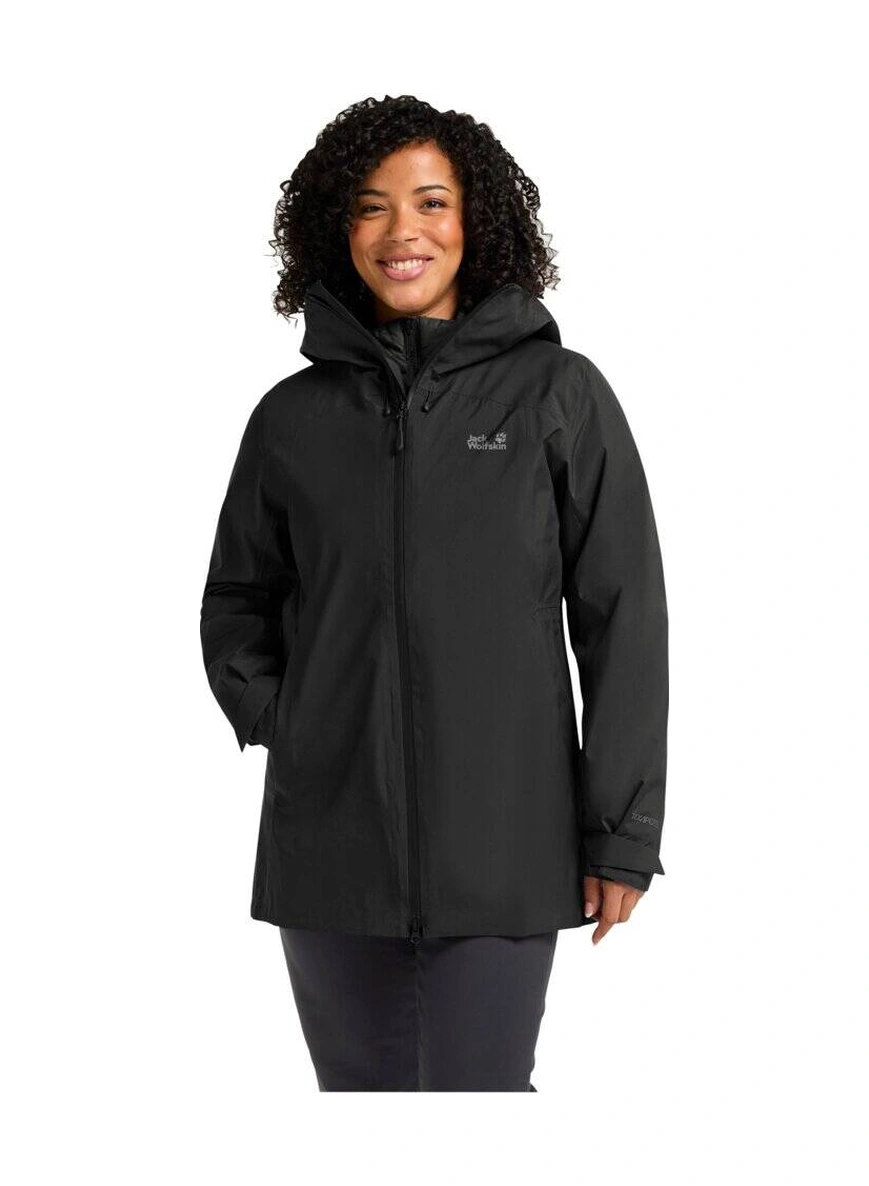 Jack Wolfskin Icecape 3in1 Down W Rds Kadın Outdoor Mont A65266 Black