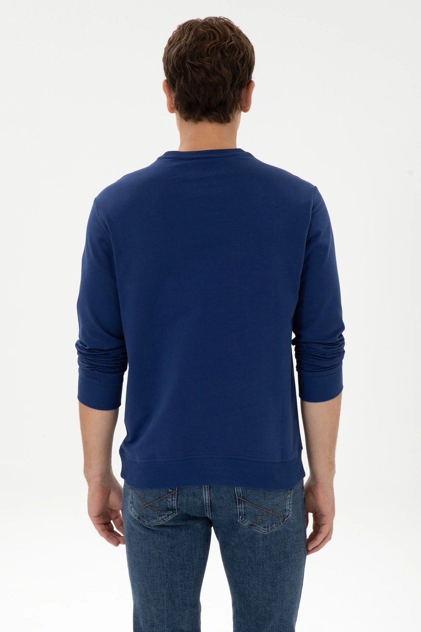 U.S. Polo Assn. Erkek Regular Fit Bisiklet Yaka İndigo Basic Sweatshirt 50307793-VR028