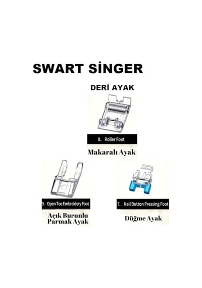 11 Parça Ev Tipi Aile Dikiş Makinesi Ayak Seti Singer Janome Pfaff Zetina