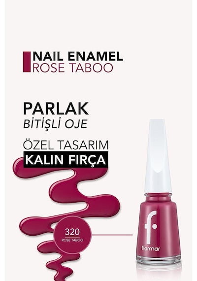 Flormar Nail Enamel Yüksek Pigmentli & Parlak Bitişli Oje Fne-320 Rose Taboo