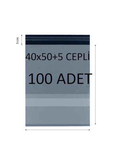 40x50+5 100 Adet Cepli Kargo Poşeti Cac Plastik