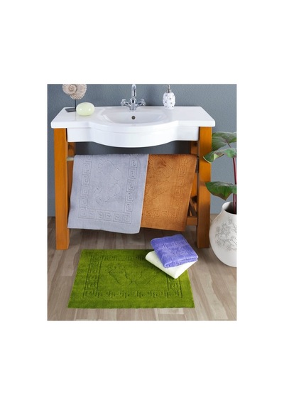 Ayak Havlusu Paspas Kaydırmaz Kahve Jakarlı 45x65 Banyo Havlusu