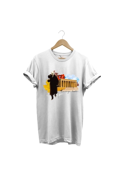 Atatürk Anıtkabir 10 Kasım 29 Ekim 23 Nisan 19 Mayıs Cumhuriyet Sonsuza Kadar Regular Fit T-shirt Beyaz