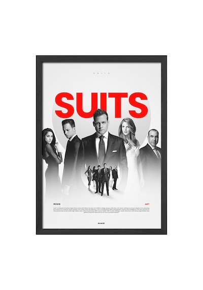 Suits Siyah Ahşap Çerçeveli Poster, Dizi Duvar Tablosu