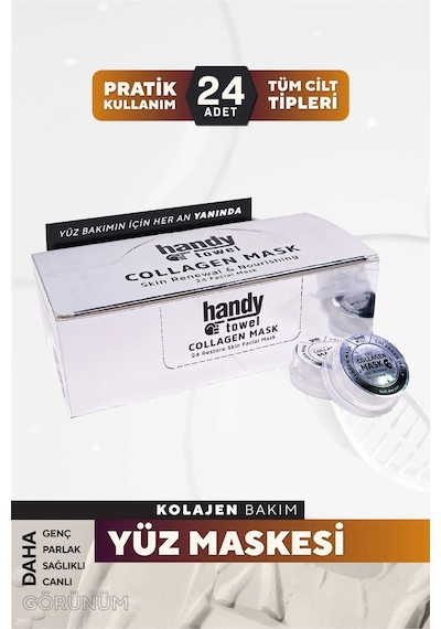 Handytowel Kolajen Kağıt Yüz Maskesi 24'lü