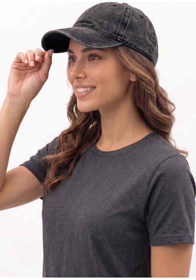 Mollycrush Premium Antrasit Eskitme Kanvas Beyzbol Şapkası Unisex Siperlikli Vintage Spor Kep Siyah