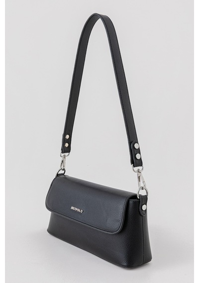 Just Polo Kadın Zoya Model Yumuşak Deri Görünümlü Omuz Çantası Ve Çapraz Askılı Baget Çanta Siyah 37924683