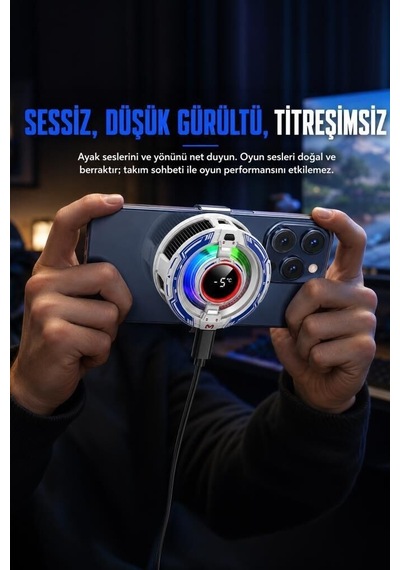 Premium Kablolu Cep Telefon Soğutucu Acc50 Beyaz Ses Fan Oyun Aksesuarı İşlevsel Ürün