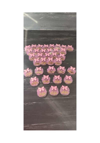 Pleksi Pembe Kelebek Magnet 20adet
